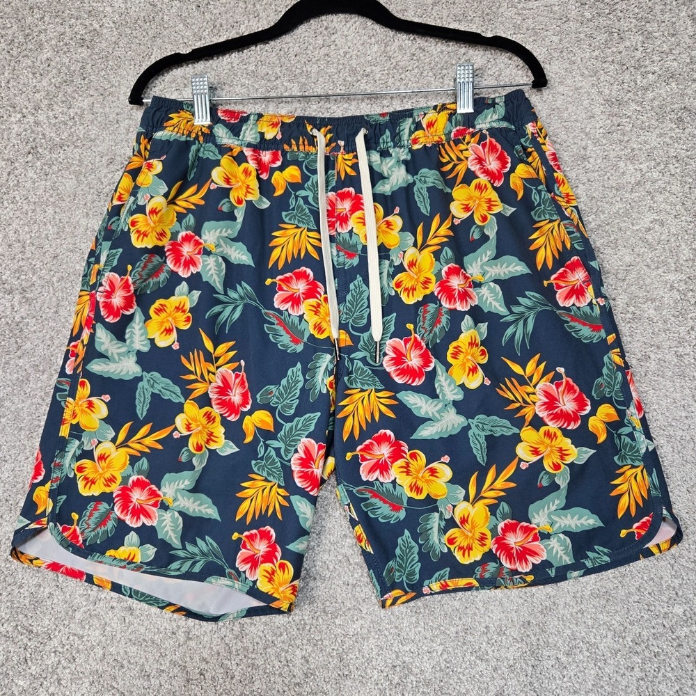 Fair Harbor lined shorts Mens Medium Tropical Floral AOP drawstring stretch